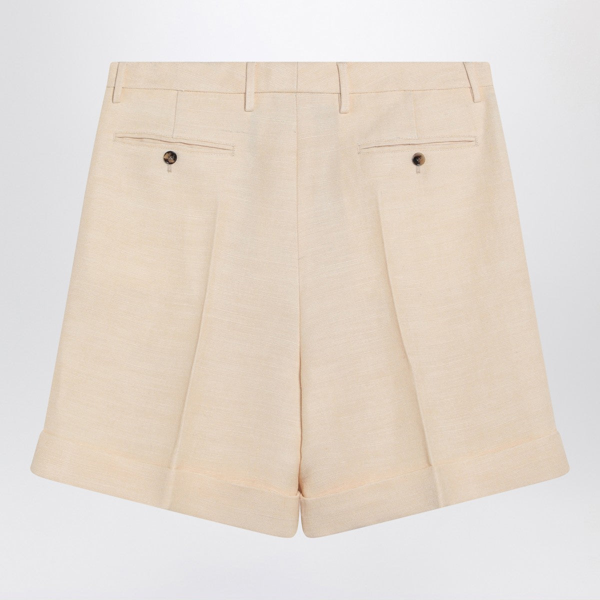 Valentino Butter-coloured Bermuda shorts with turn-ups